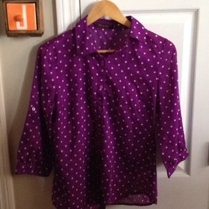 Button down semi-sheer blouse